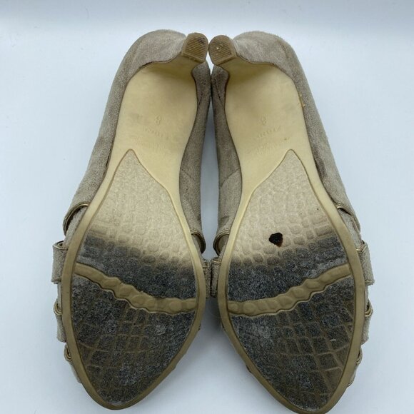 Fioni Taupe Kardin 63709-04 Women's Open Toe Suede Size 8 - Picture 8 of 12